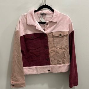 Color block corduroy jacket